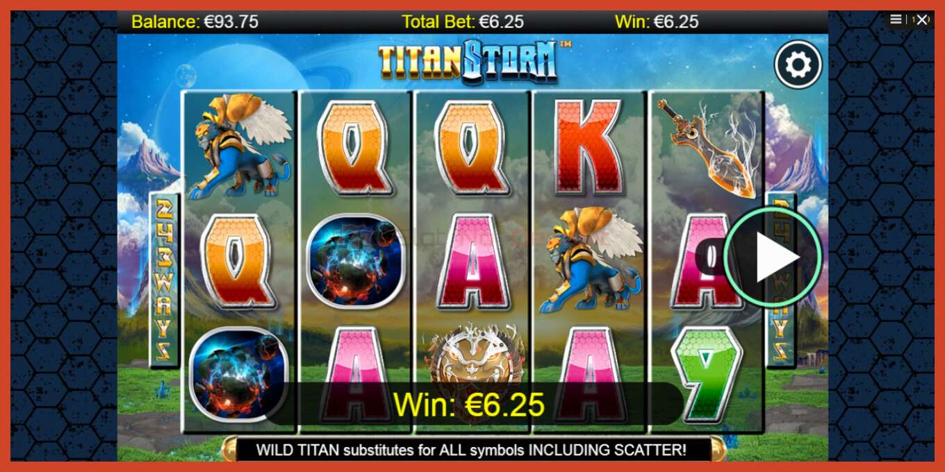 Slot screenshot: Titan Storm no deposit, number - 3