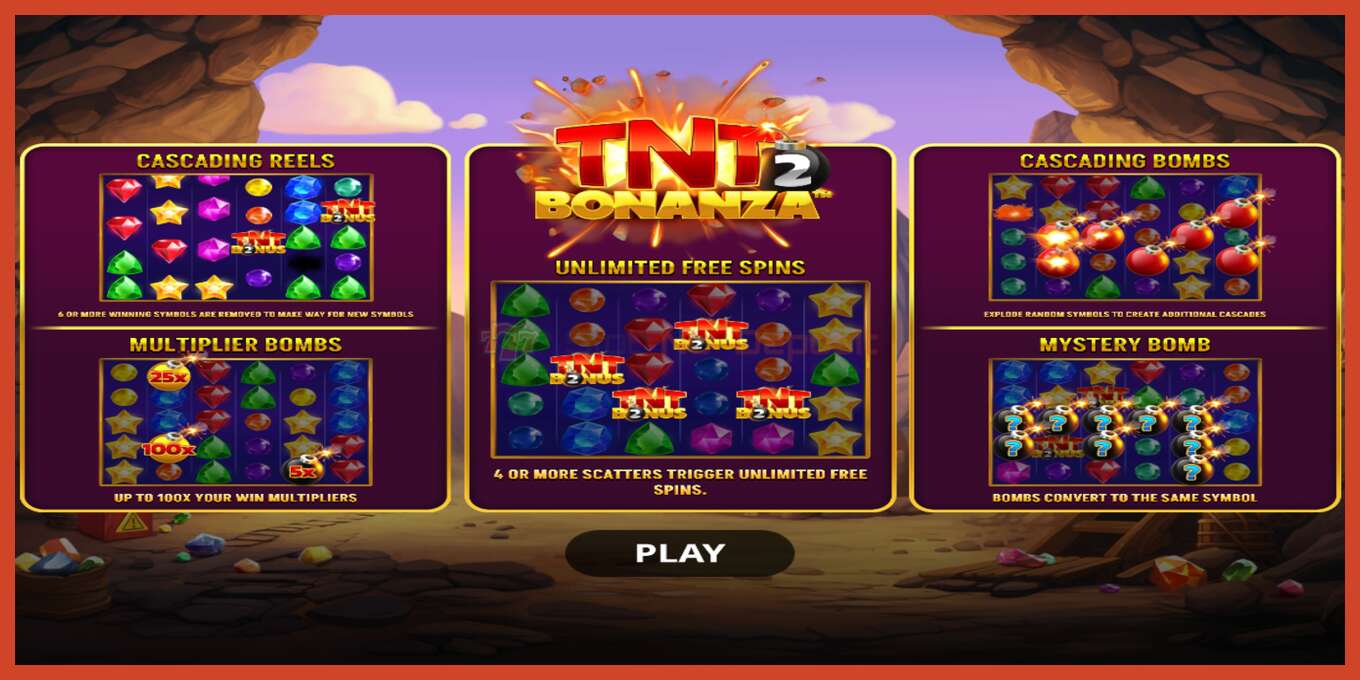 فتحة لقطة الشاشة: TNT Bonanza 2 لا إيداع, رقم - 1