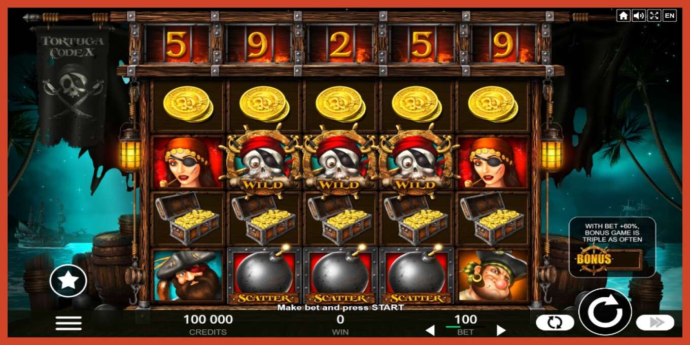 Slot screenshot: Tortuga Codex no deposit, number - 1