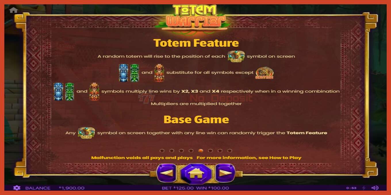 فتحة لقطة الشاشة: Totem Warrior لا إيداع, رقم - 6