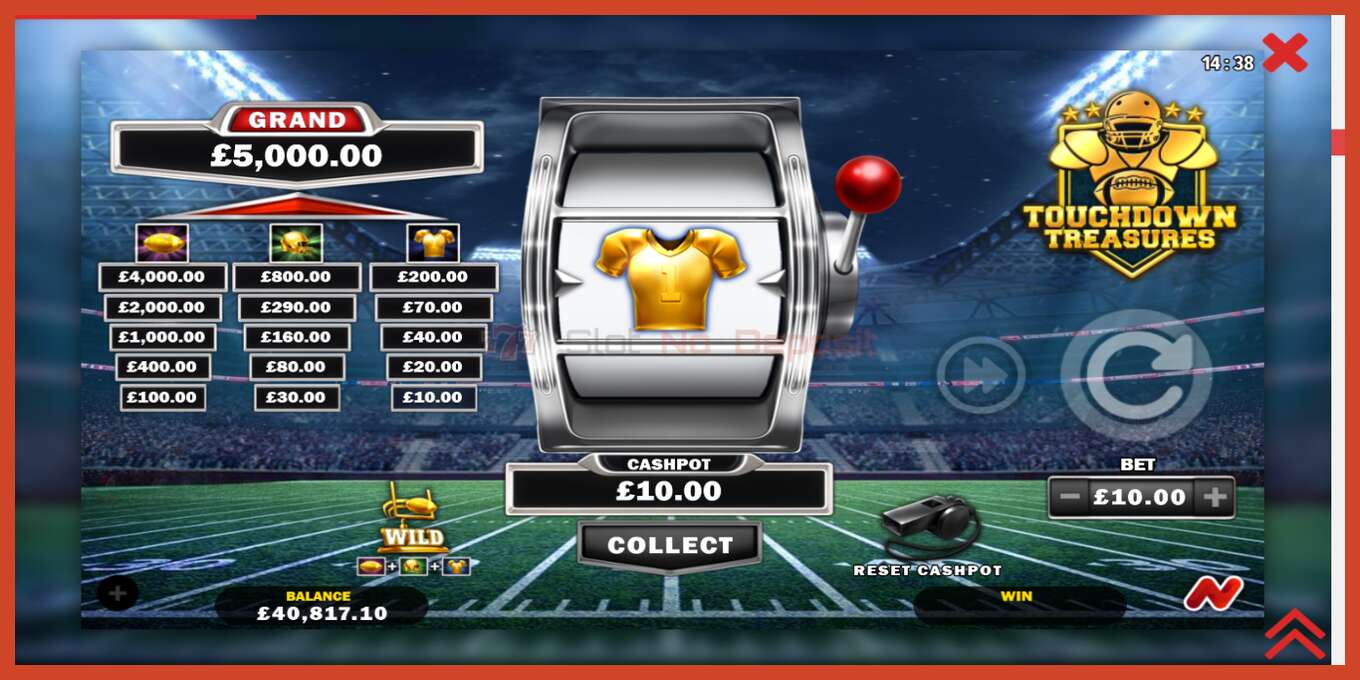 Slot screenshot: Touchdown Treasures no deposit, number - 3