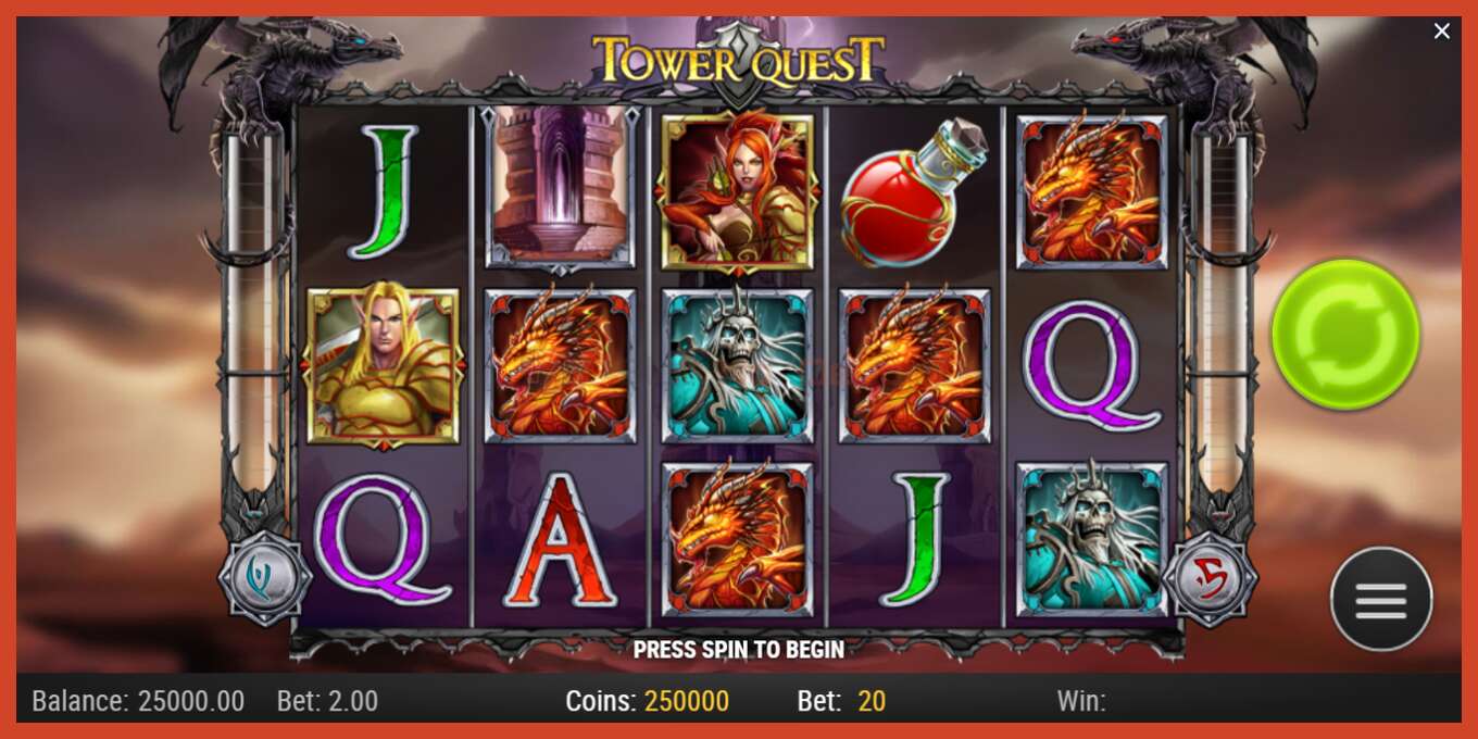 ภาพหน้าจอของสล็อต: Tower Quest ไม่มีเงินฝาก, ตัวเลข - 2