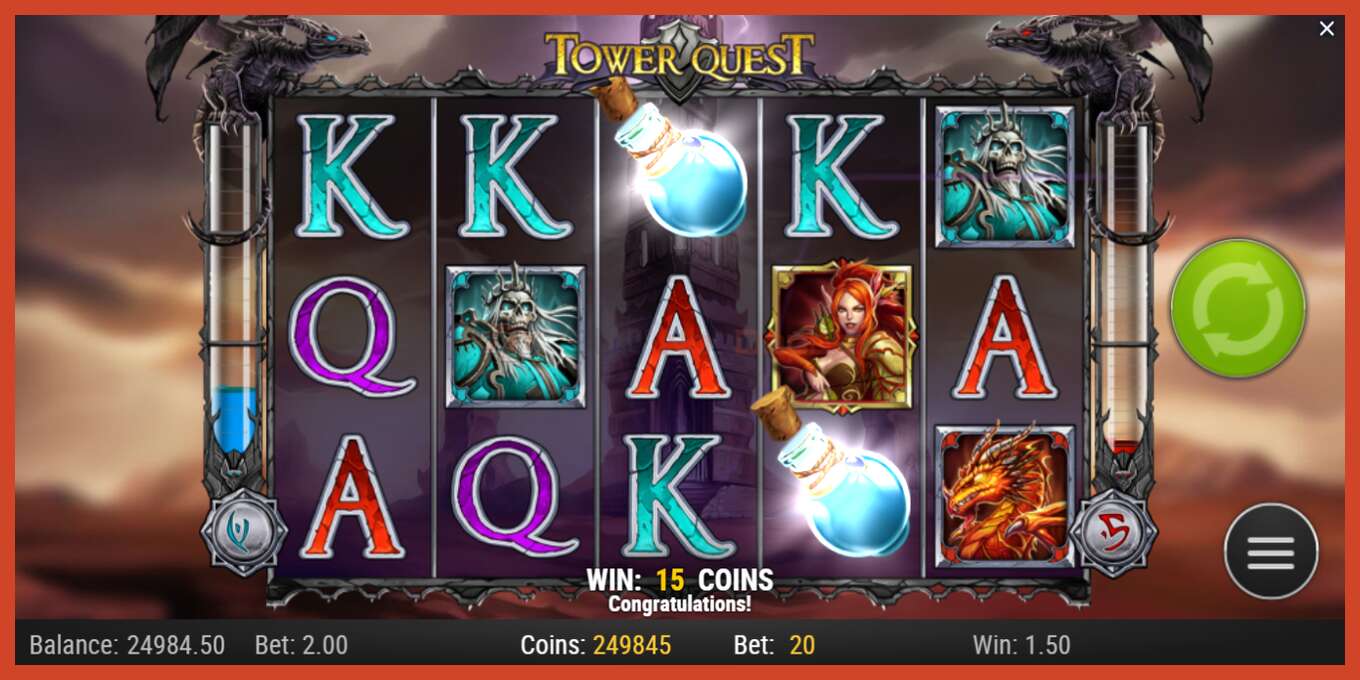 ภาพหน้าจอของสล็อต: Tower Quest ไม่มีเงินฝาก, ตัวเลข - 4