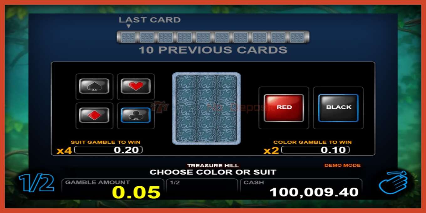 Slot screenshot: Treasure Hill no deposit, number - 3