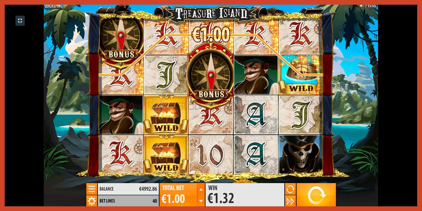 Slot screenshot: Treasure Island no deposit, number - 7