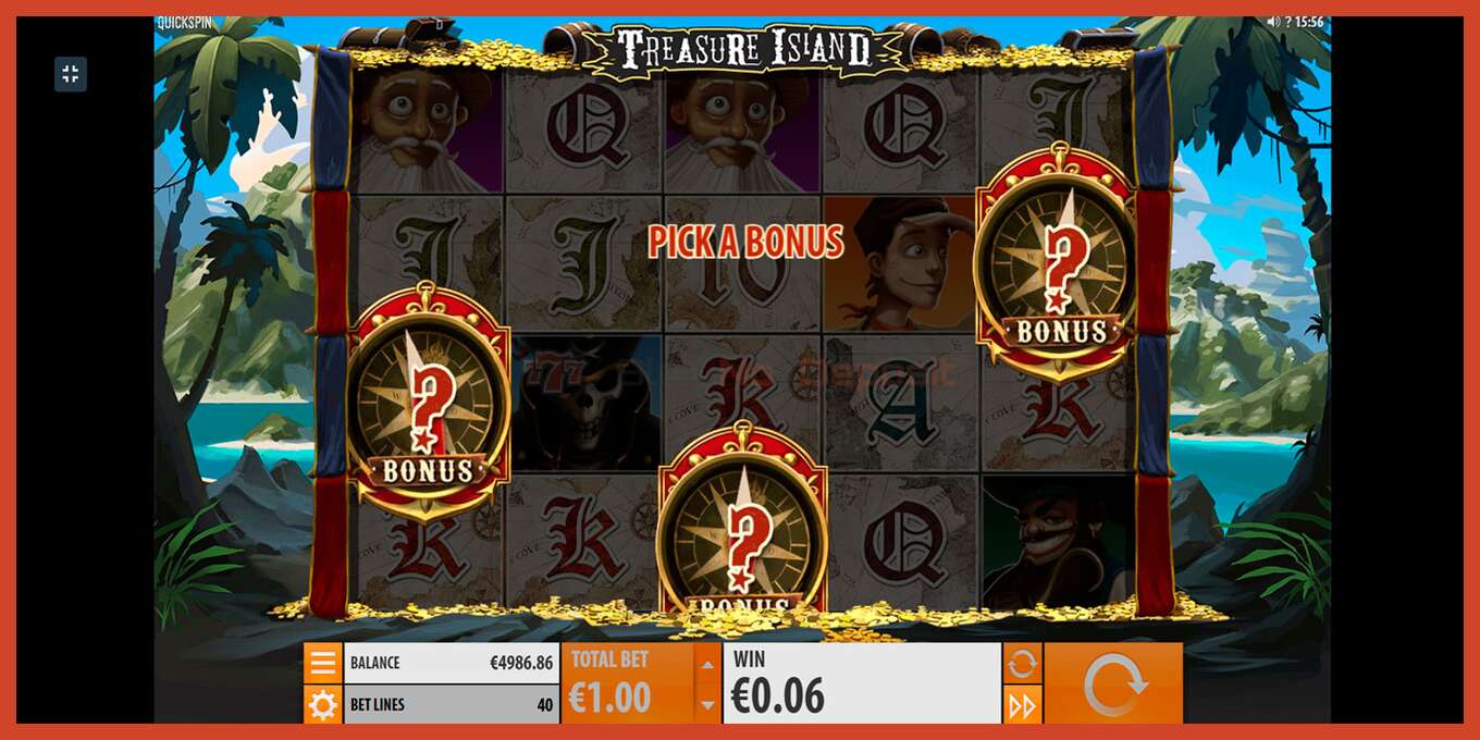 Slot screenshot: Treasure Island no deposit, number - 8