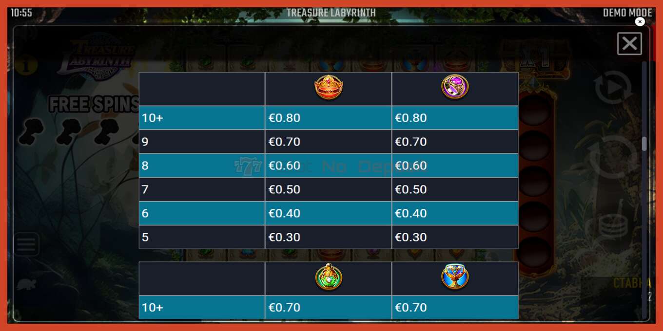 Slot screenshot: Treasure Labyrinth no deposit, number - 5