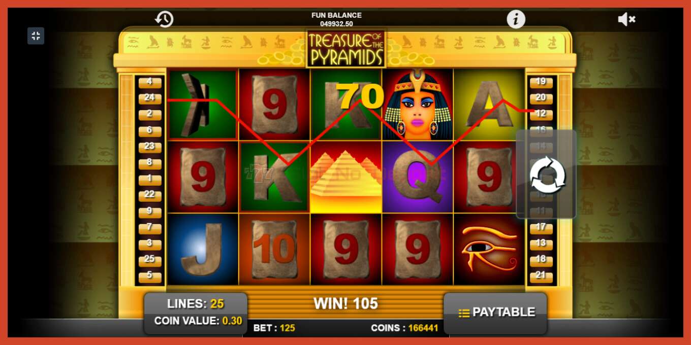 Slot screenshot: Treasure of the Pyramids no deposit, number - 3