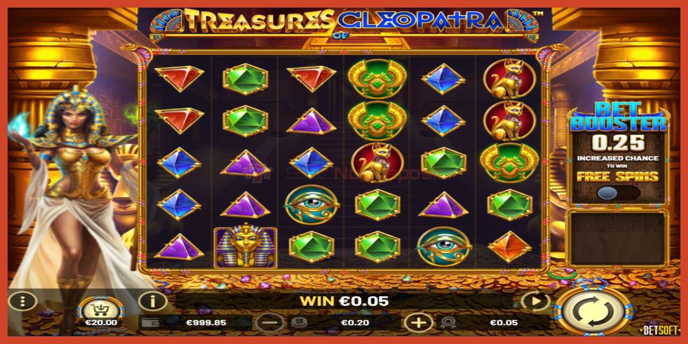 Slot screenshot: Treasures of Cleopatra no deposit, number - 1