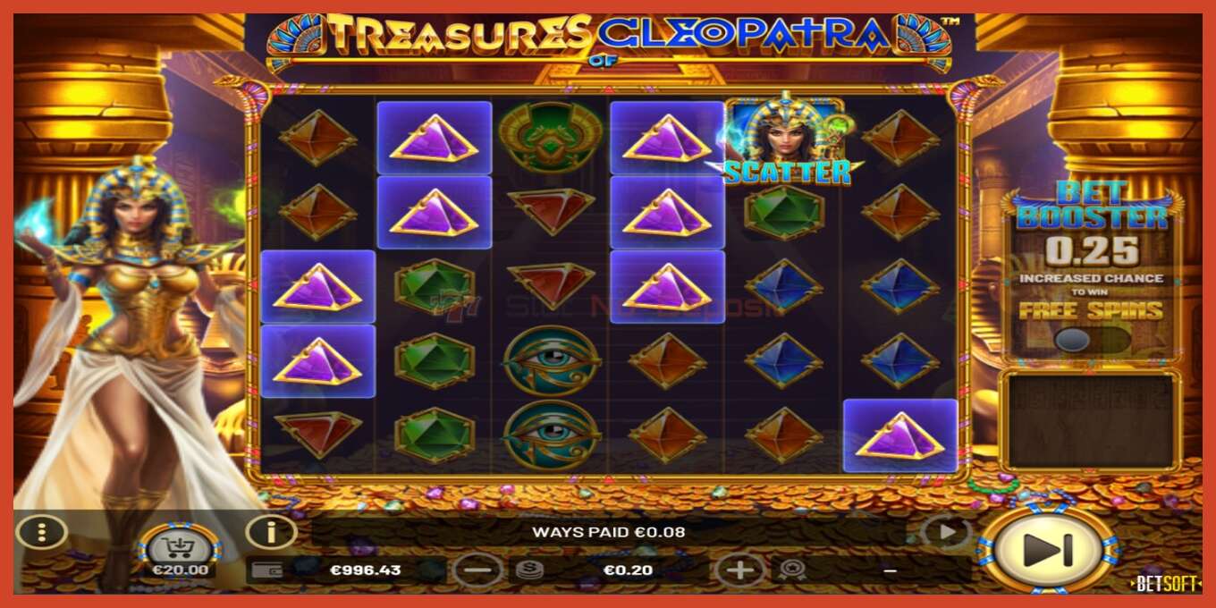 Slot screenshot: Treasures of Cleopatra no deposit, number - 2