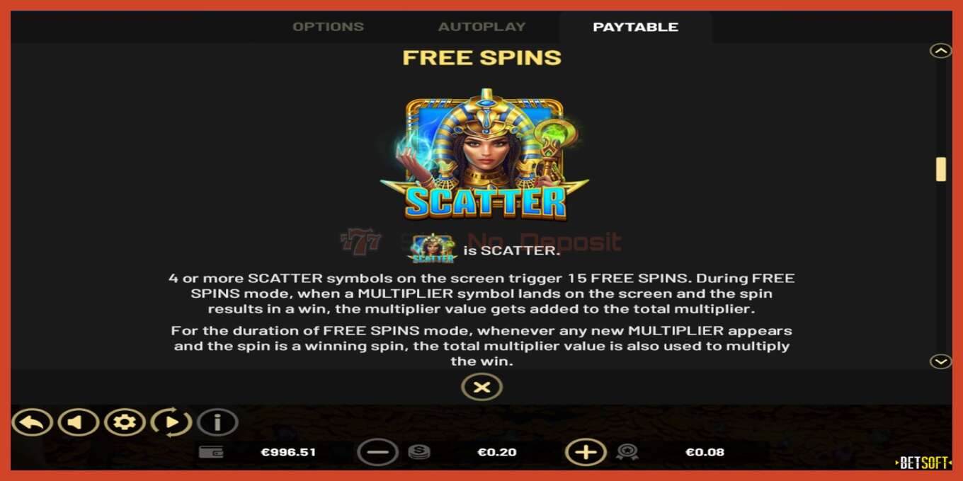 Slot screenshot: Treasures of Cleopatra no deposit, number - 5