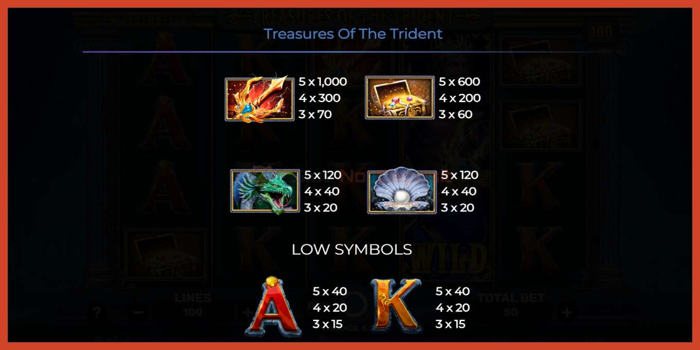 Slot screenshot: Treasures of the Trident no deposit, number - 6