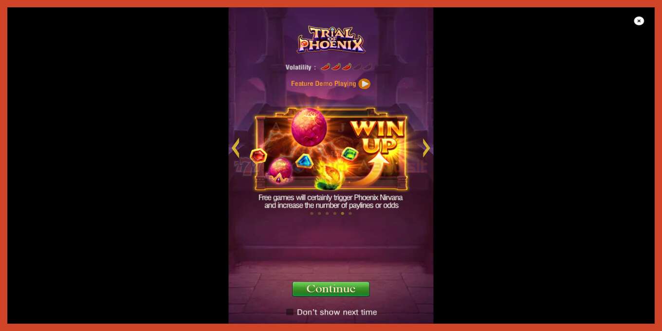 Slot screenshot: Trial of Phoenix no deposit, number - 1