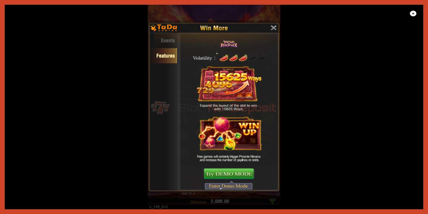 Slot screenshot: Trial of Phoenix no deposit, number - 2