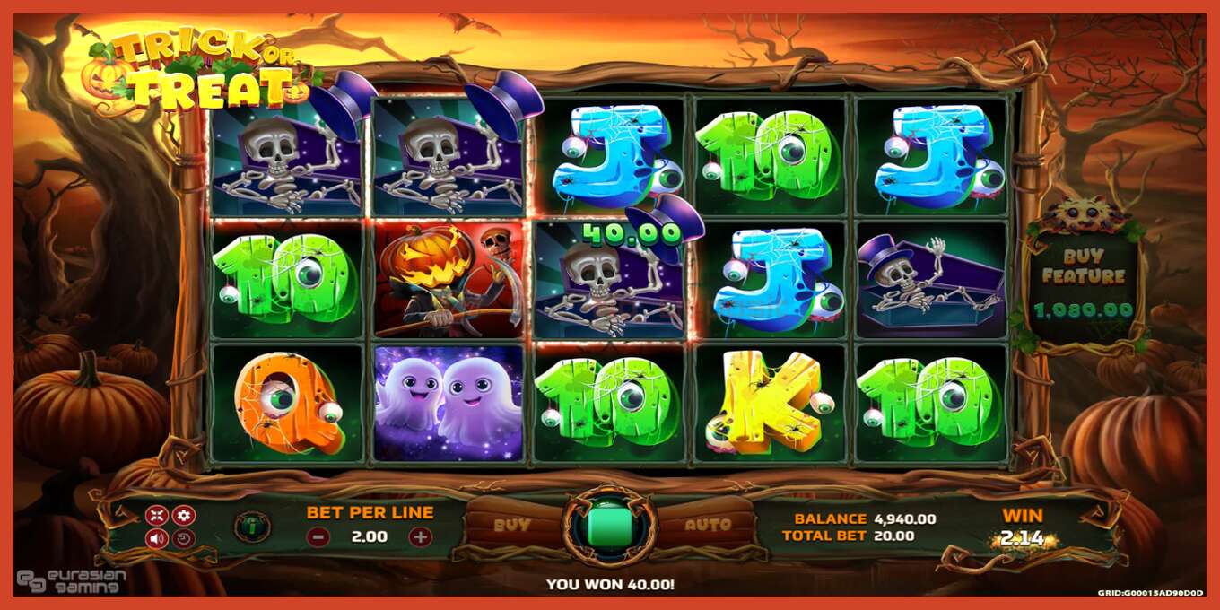 Slot screenshot: Trick or Treat no deposit, number - 3