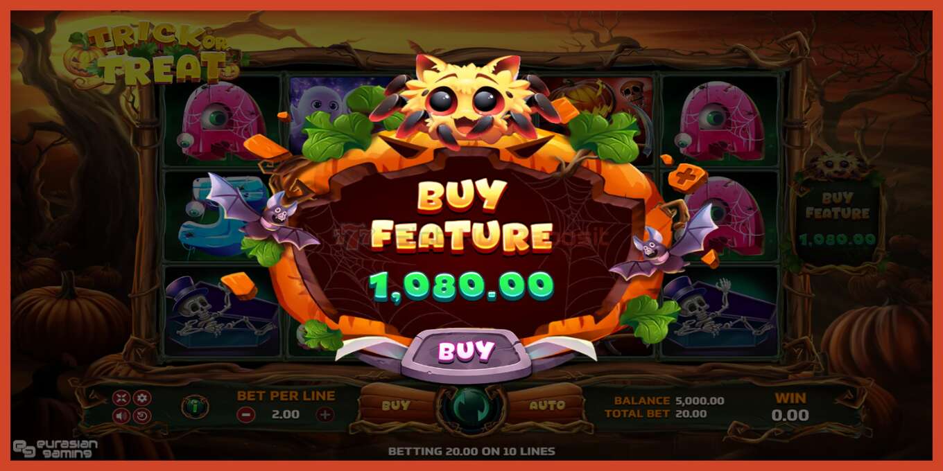 Slot screenshot: Trick or Treat no deposit, number - 4