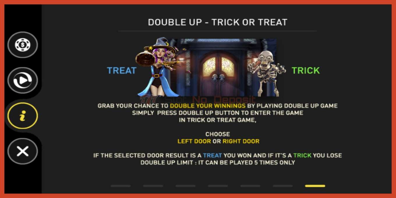 Slot screenshot: Trick or Treats no deposit, number - 5