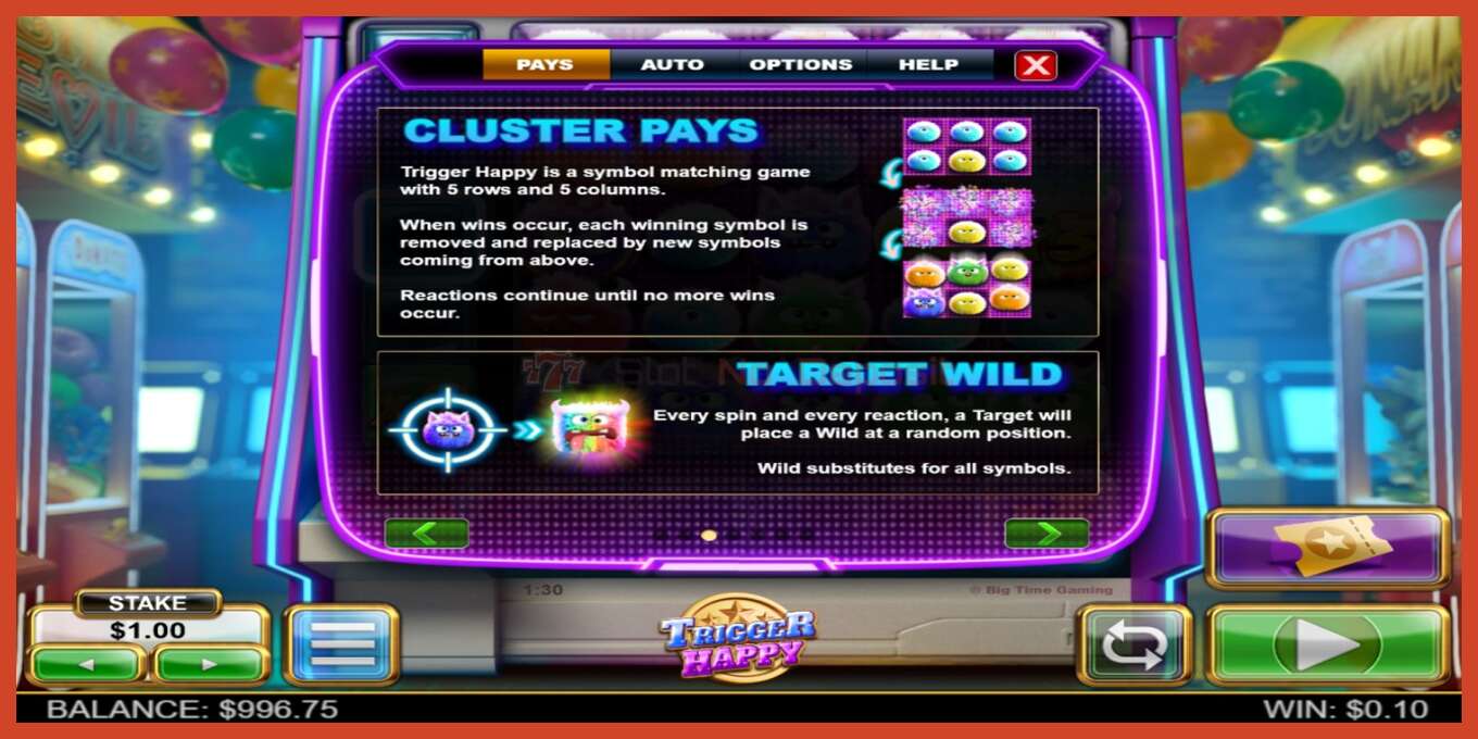 Slot screenshot: Trigger Happy no deposit, number - 5