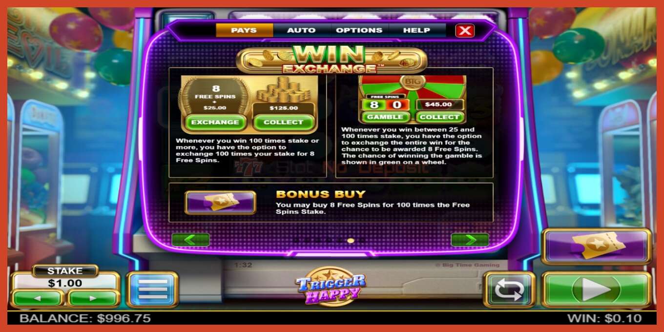 Slot screenshot: Trigger Happy no deposit, number - 7