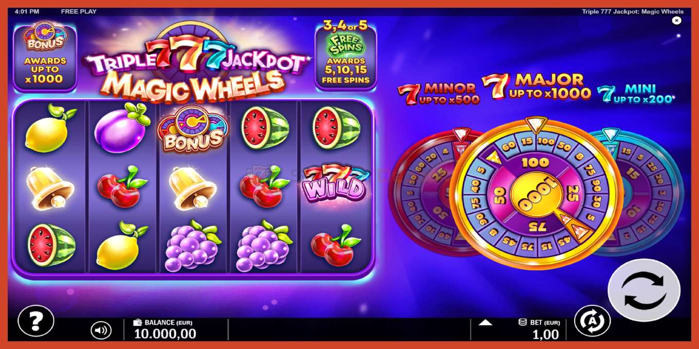 ສະລັອດຕິງ screenshot: Triple 777 Jackpot Magic Wheels ບໍ່ມີເງິນຝາກ, ເລກ - 2