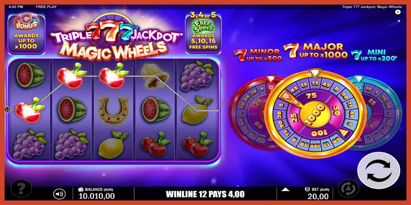 ສະລັອດຕິງ screenshot: Triple 777 Jackpot Magic Wheels ບໍ່ມີເງິນຝາກ, ເລກ - 4