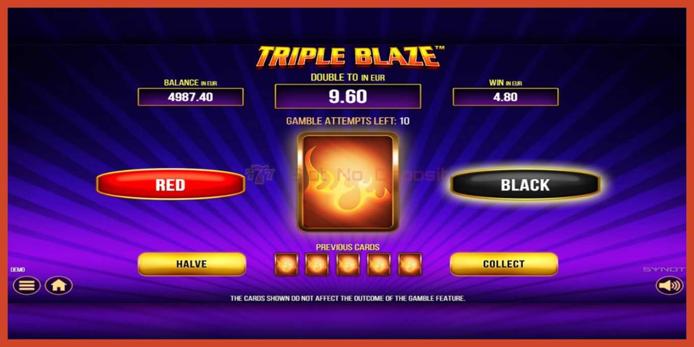 Ảnh chụp màn hình khe: Triple Blaze không có tiền đặt cọc, con số - 3