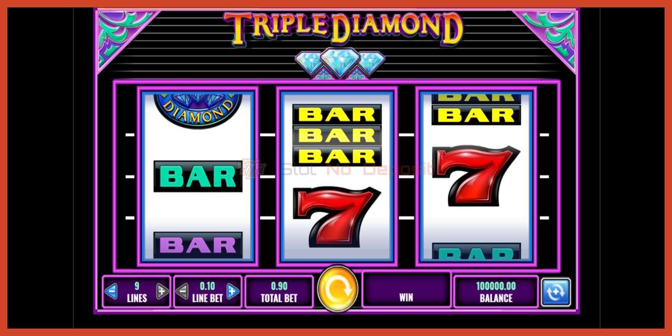 Slot screenshot: Triple Diamond no deposit, number - 1