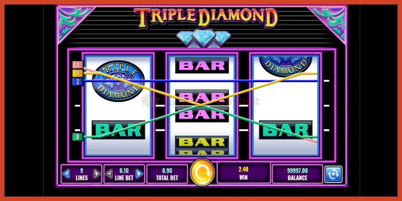 Slot screenshot: Triple Diamond no deposit, number - 3