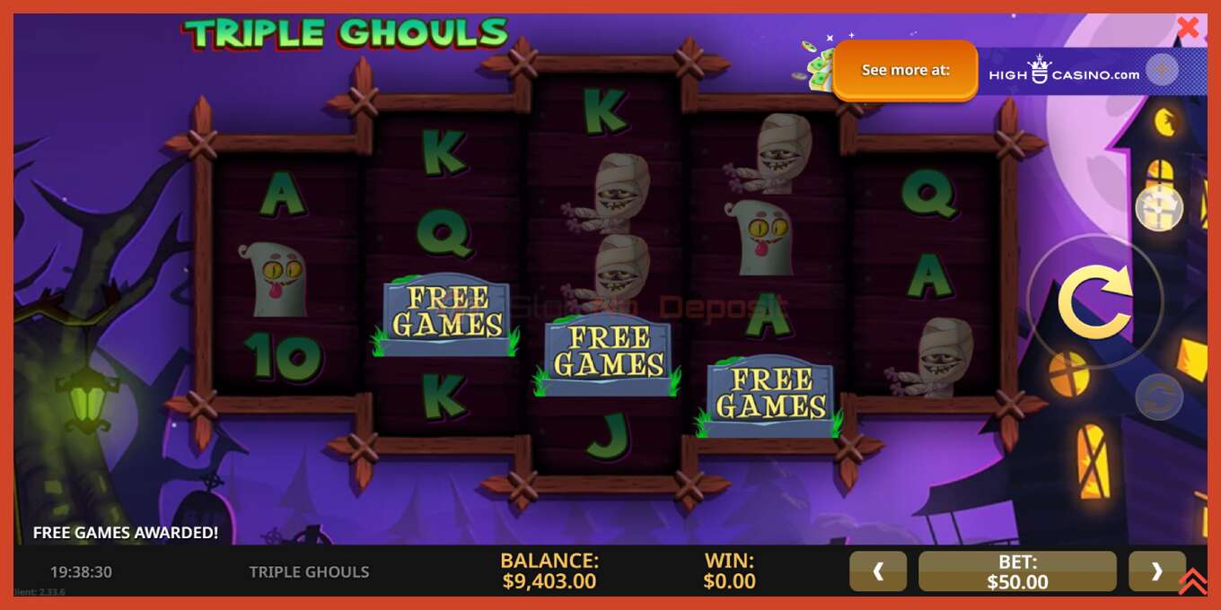 Slot තිර රුවක්: Triple Ghouls තැන්පතු නැත, අංකය - 3