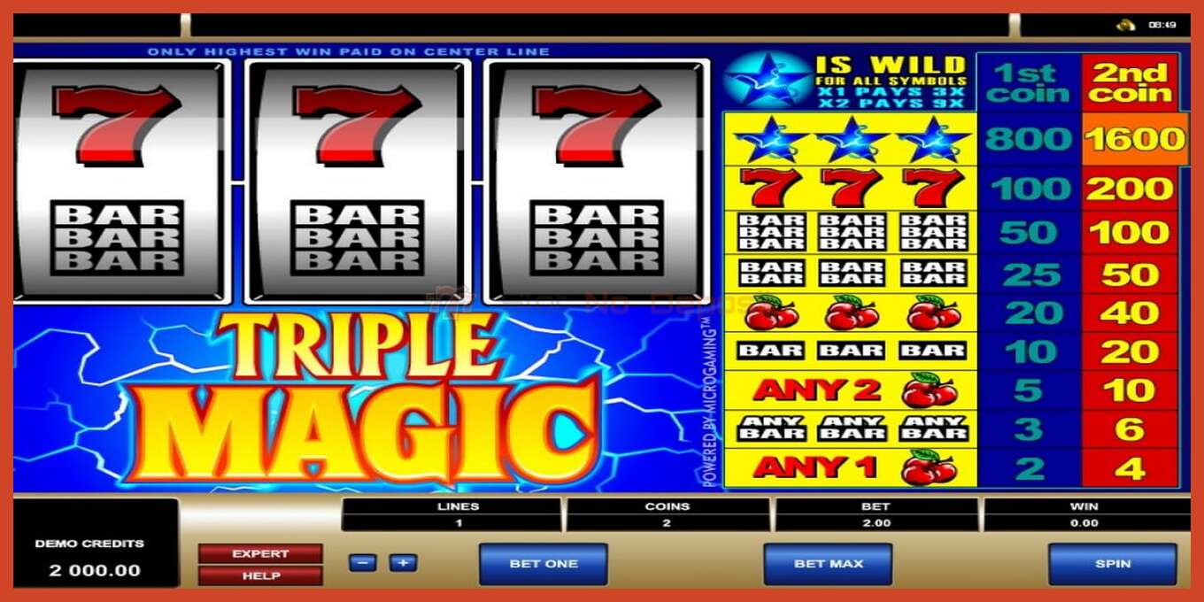 Slot screenshot: Triple Magic no deposit, number - 1