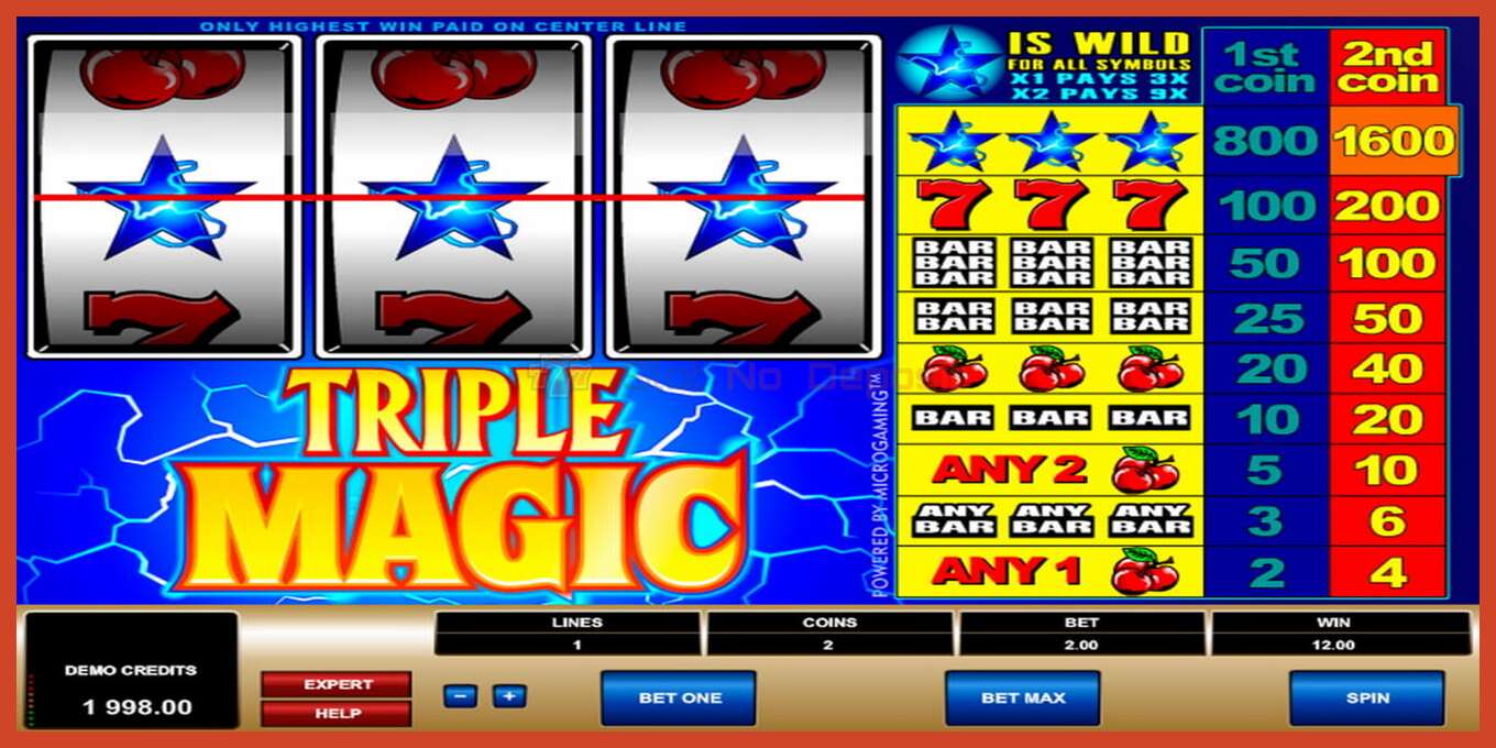 Slot screenshot: Triple Magic no deposit, number - 2