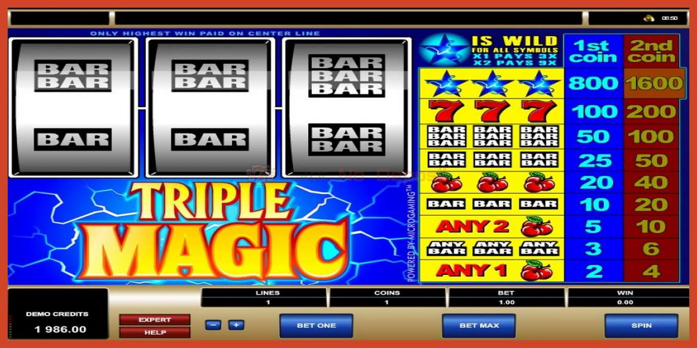 Slot screenshot: Triple Magic no deposit, number - 4