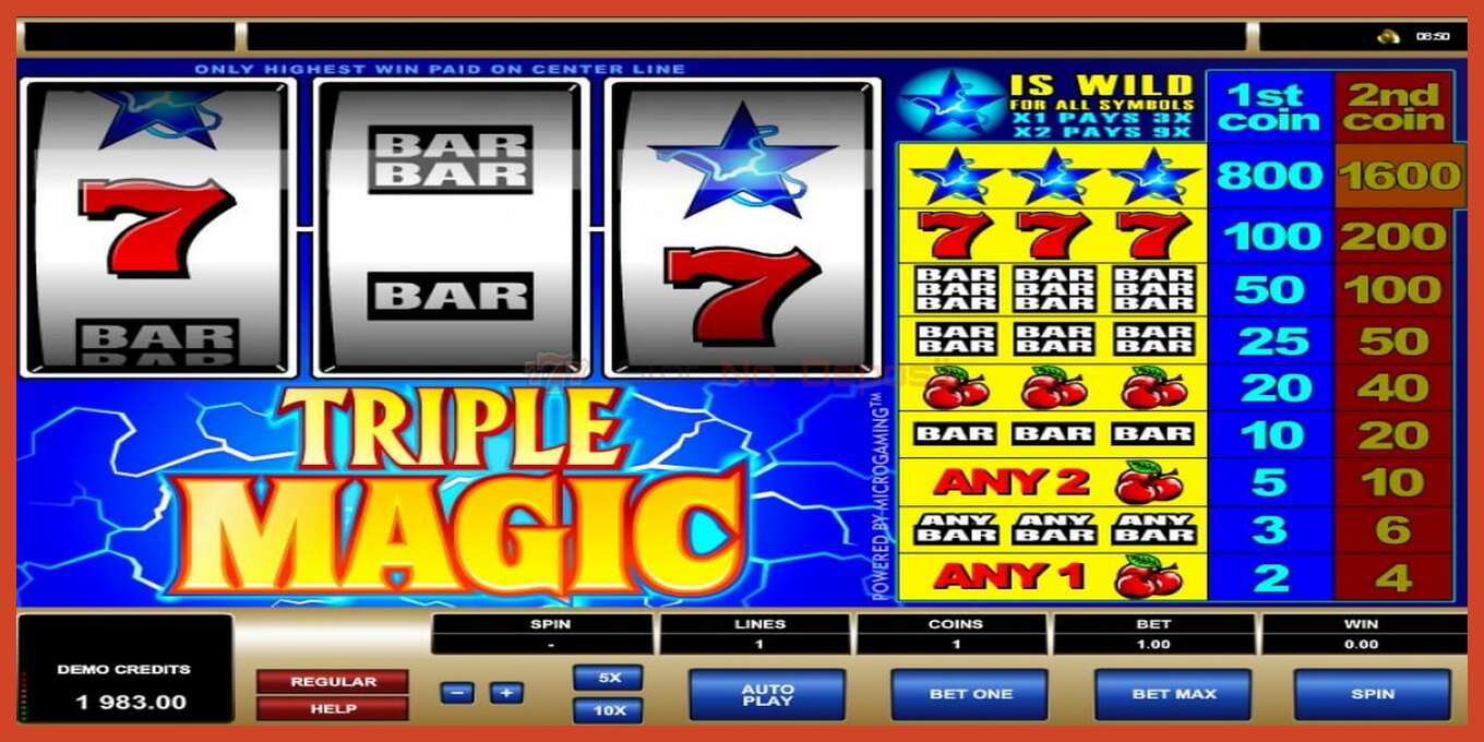 Slot screenshot: Triple Magic no deposit, number - 5