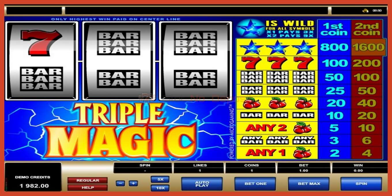 Slot screenshot: Triple Magic no deposit, number - 6