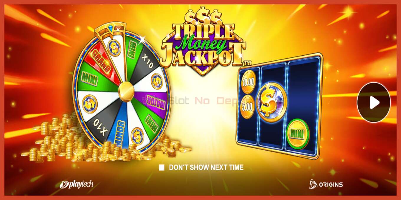 Slot screenshot: Triple Money Jackpot no deposit, number - 1