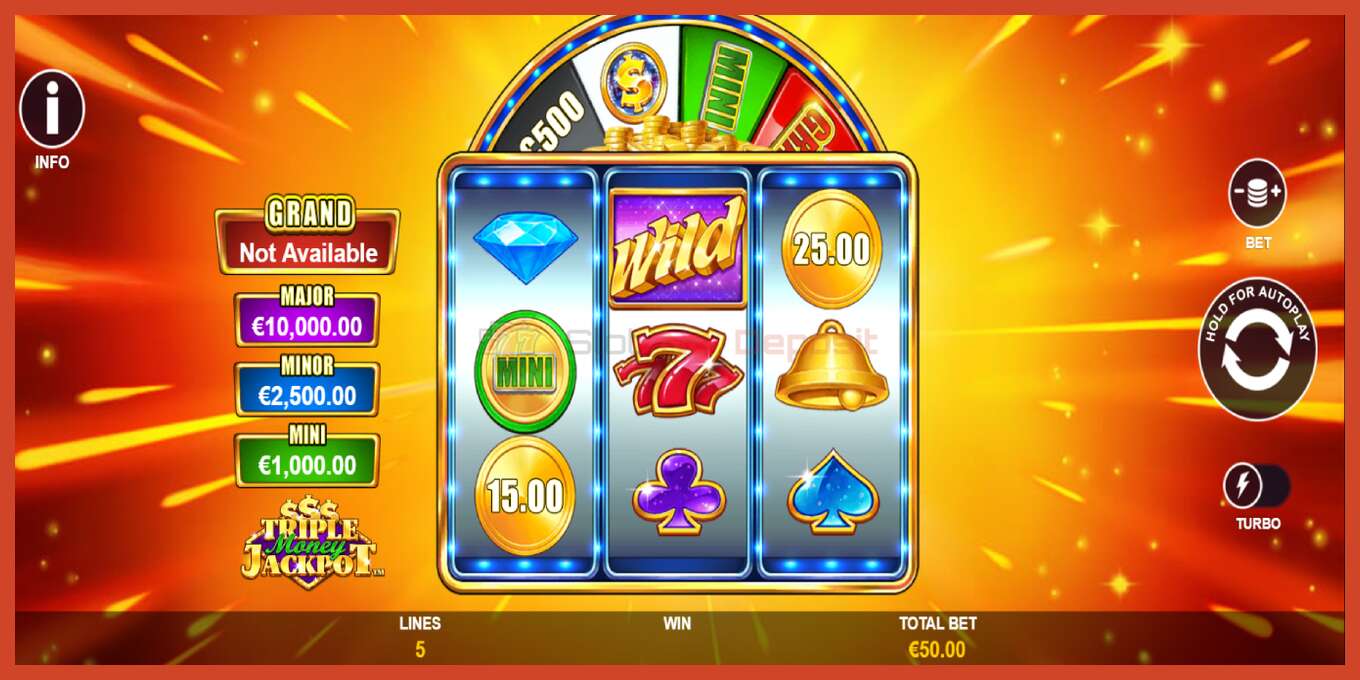 Slot screenshot: Triple Money Jackpot no deposit, number - 2