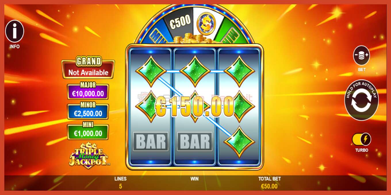 Slot screenshot: Triple Money Jackpot no deposit, number - 3