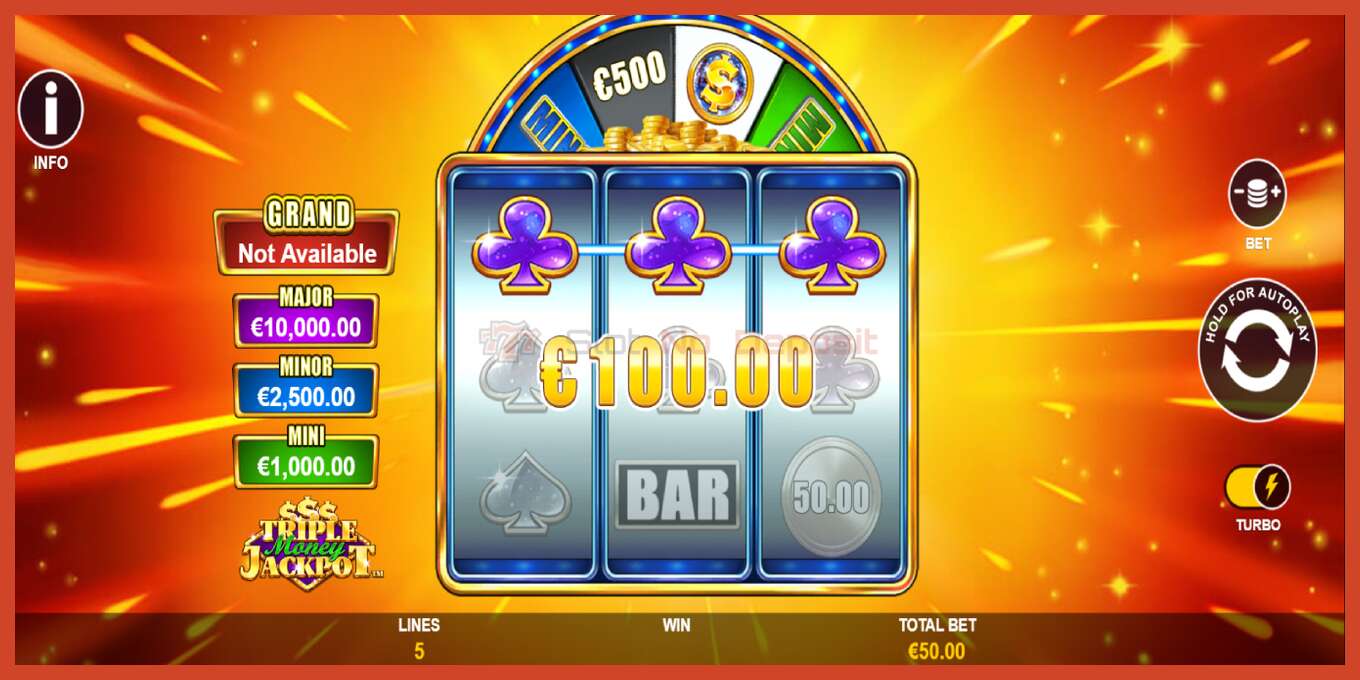 Slot screenshot: Triple Money Jackpot no deposit, number - 4