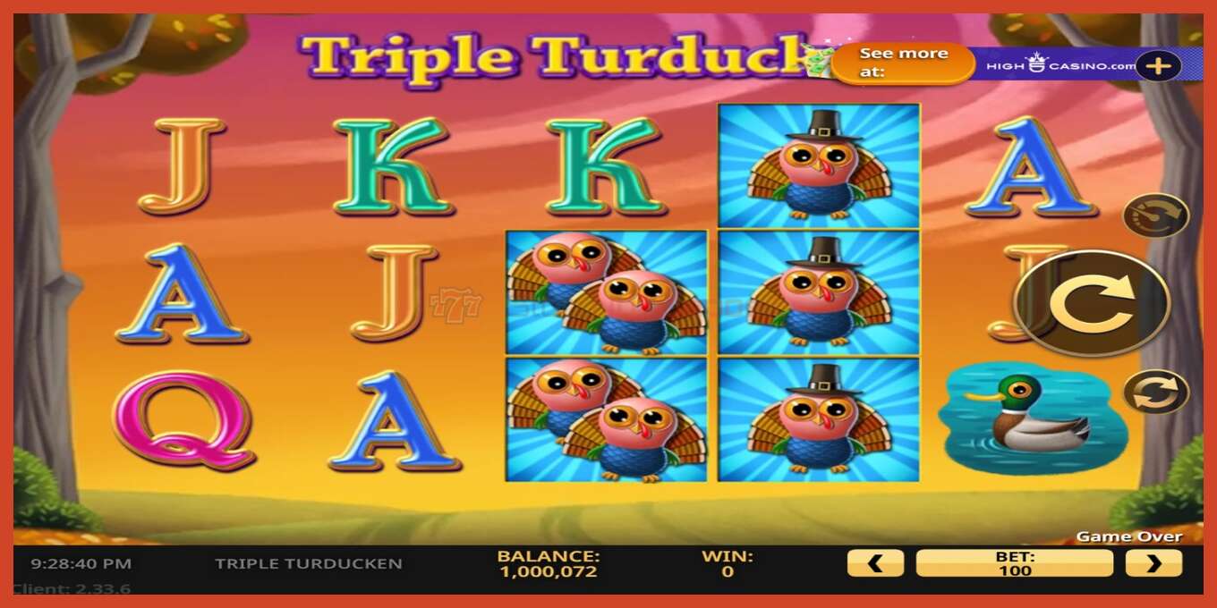 Slot screenshot: Triple Turducken bez depozita, broj - 1