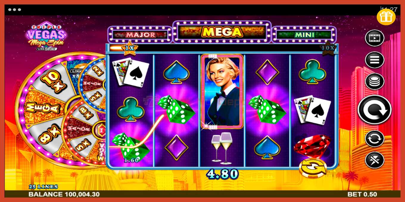 Slot screenshot: Triple Vegas Mega Spin no deposit, number - 2