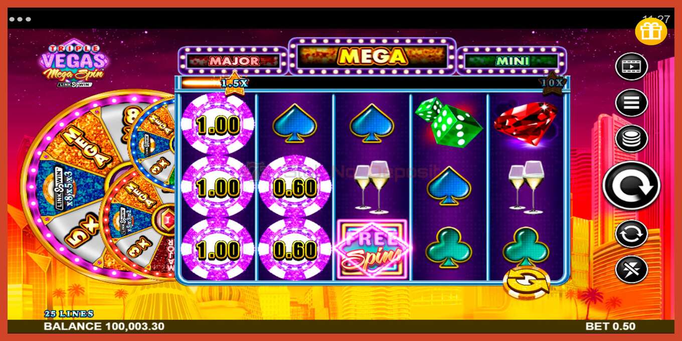 Slot screenshot: Triple Vegas Mega Spin no deposit, number - 3