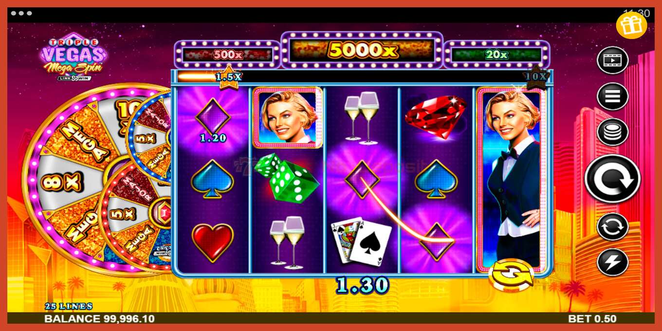 Slot screenshot: Triple Vegas Mega Spin no deposit, number - 5