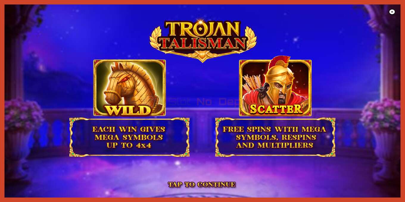 Captura de pantalla do slot: Trojan Talisman sen depósito, número - 1