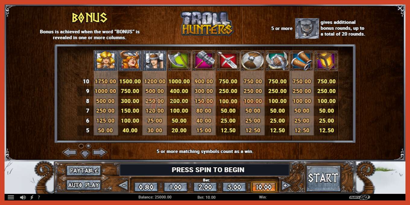 Slot screenshot: Troll Hunters no deposit, number - 7