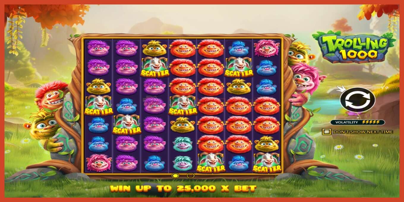 Slot screenshot: Trolling 1000 no deposit, number - 1