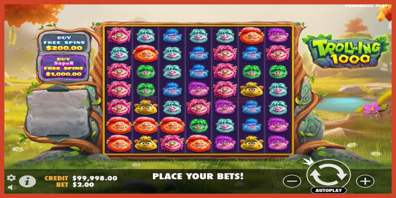 Slot screenshot: Trolling 1000 no deposit, number - 2