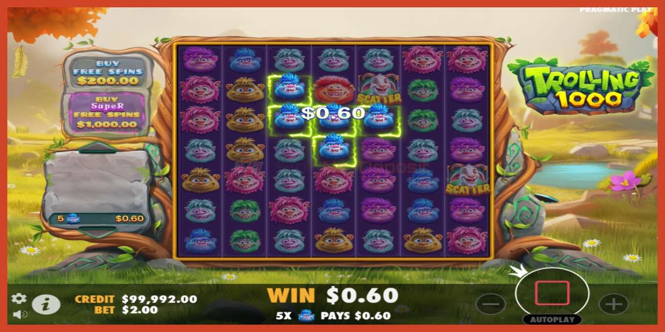 Slot screenshot: Trolling 1000 no deposit, number - 3