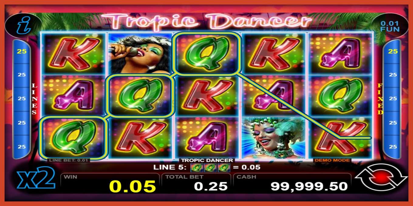 Slot screenshot: Tropic Dancer no deposit, number - 2