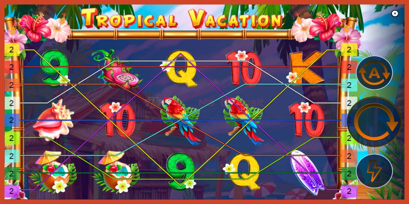 ສະລັອດຕິງ screenshot: Tropical Vacation ບໍ່ມີເງິນຝາກ, ເລກ - 1