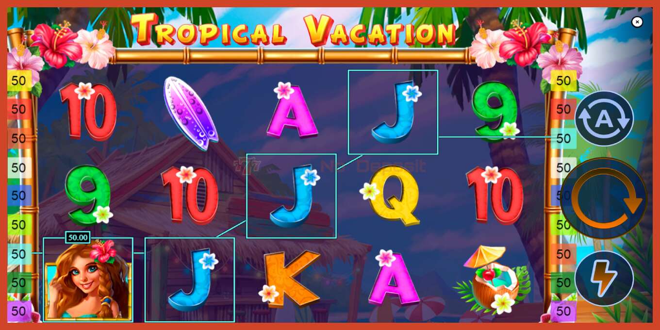 ສະລັອດຕິງ screenshot: Tropical Vacation ບໍ່ມີເງິນຝາກ, ເລກ - 3